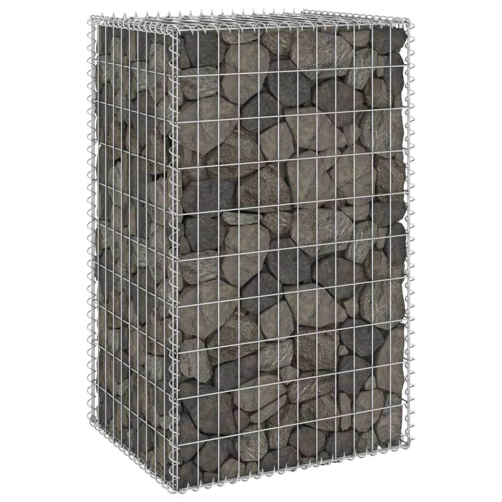 Gabion Wall with Covers Galvanised Steel 60x50x100 cm - Design Hut