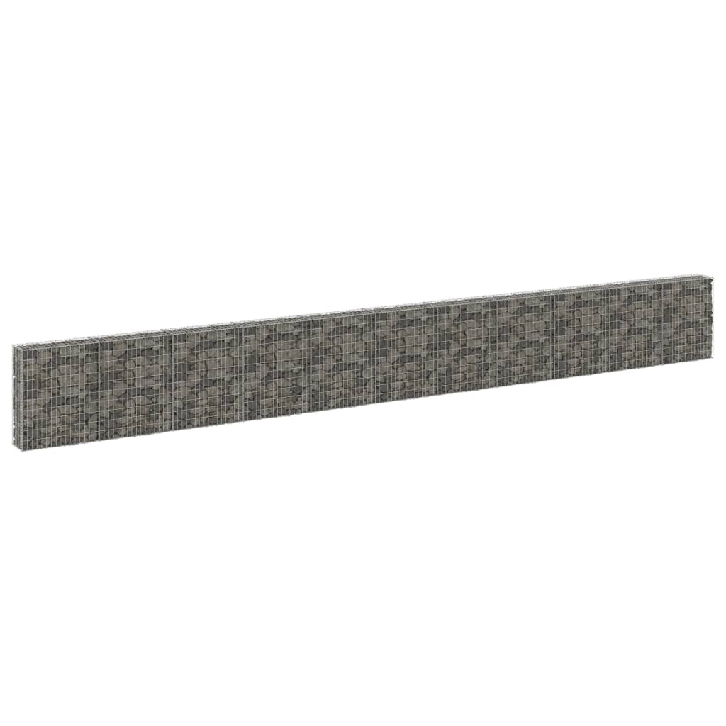 Gabion Wall with Covers Galvanised Steel 900x30x100 cm - Tyrell & Tyrell