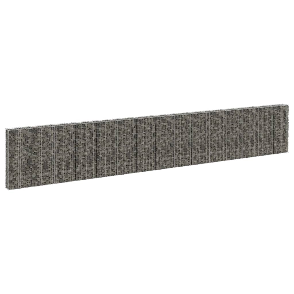Gabion Wall with Covers Galvanised Steel 900x30x150 cm - Millennium Furniture