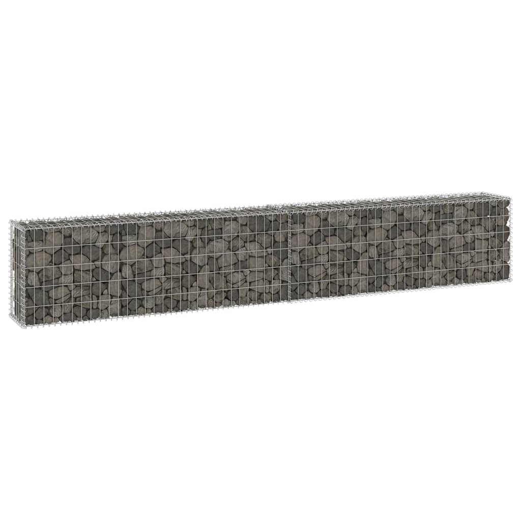 Gabion Wall with Covers Galvanised Steel 300x30x50 cm - The Home Maker