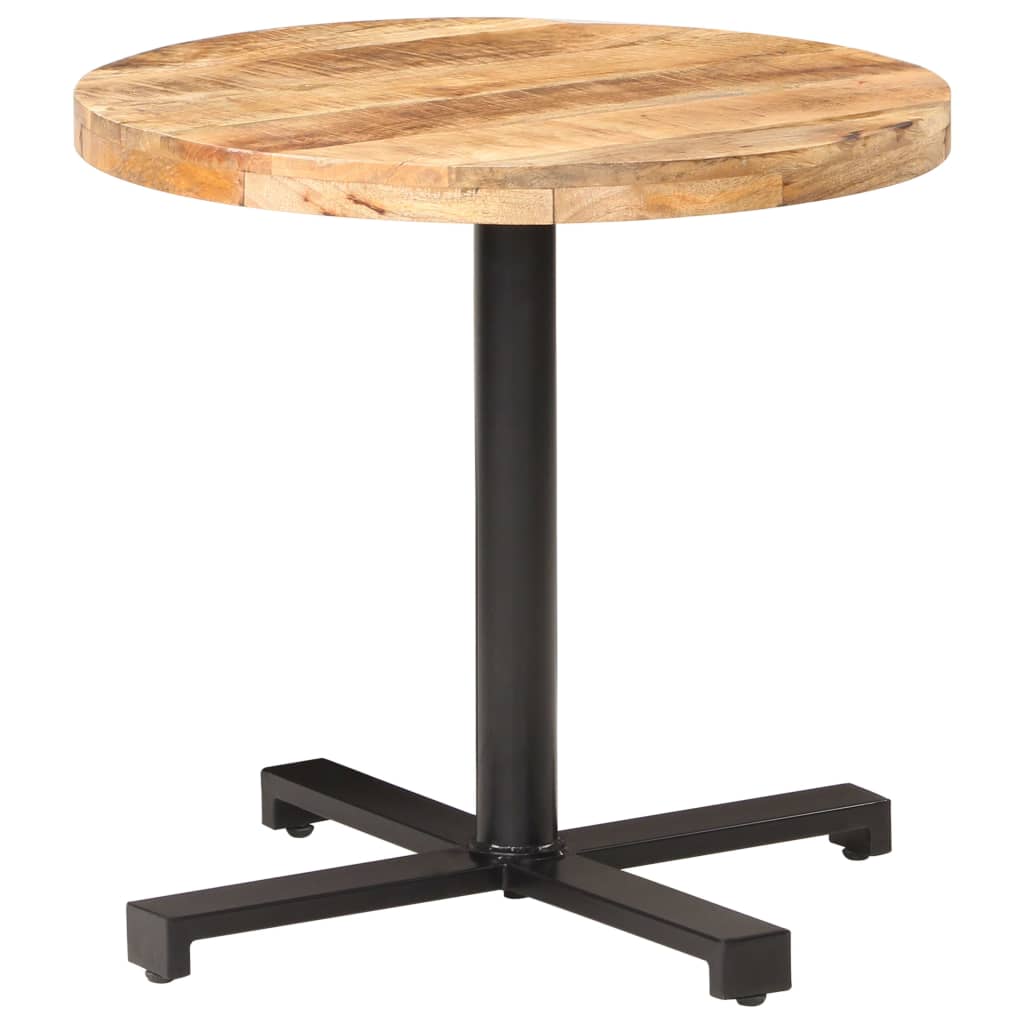 Bistro Table Round Ã ̃80x75 cm Rough Mango Wood - Brittle & Co