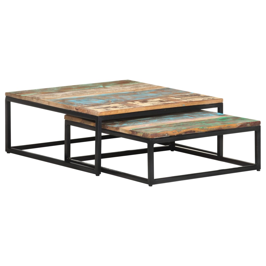 Nesting Coffee Tables 2 pcs Solid Reclaimed Wood - Brittle & Co