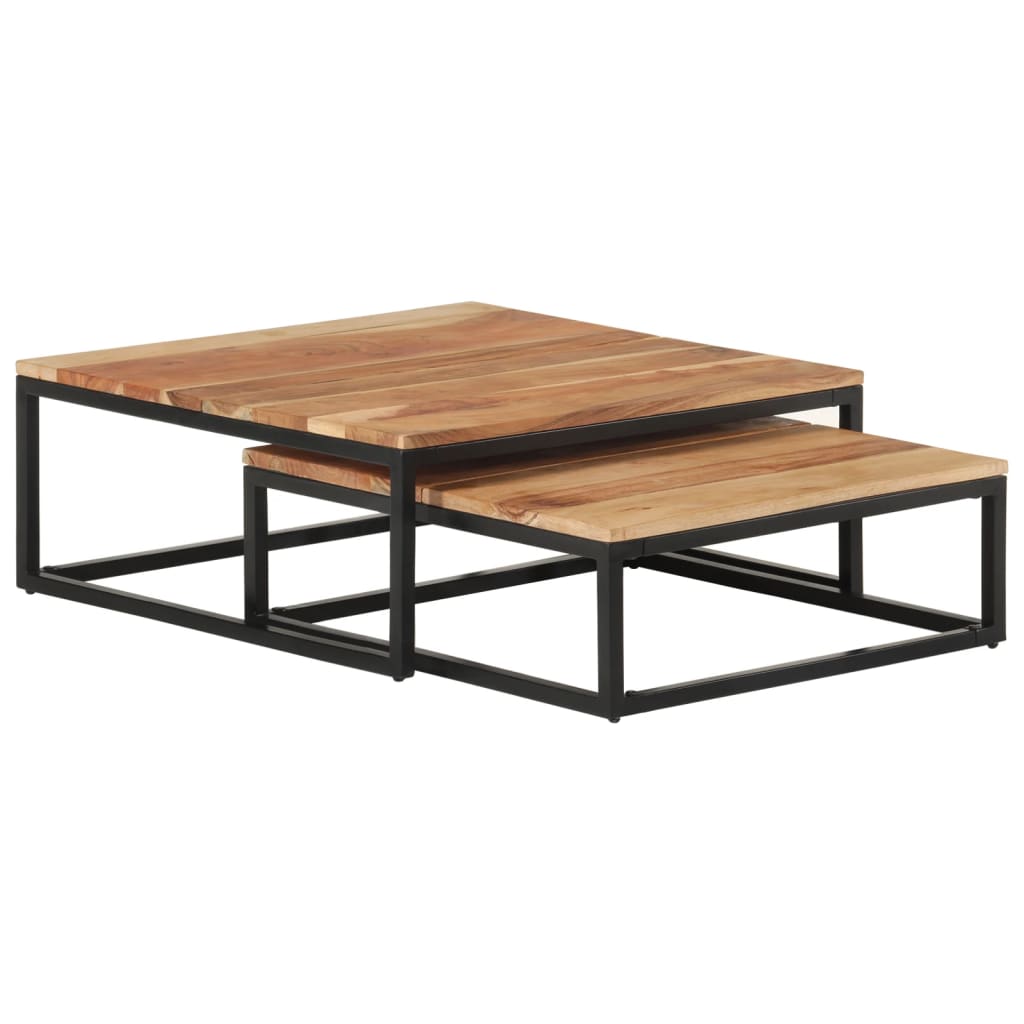 Nesting Coffee Tables 2 pcs Solid Acacia Wood - Merkel Designers