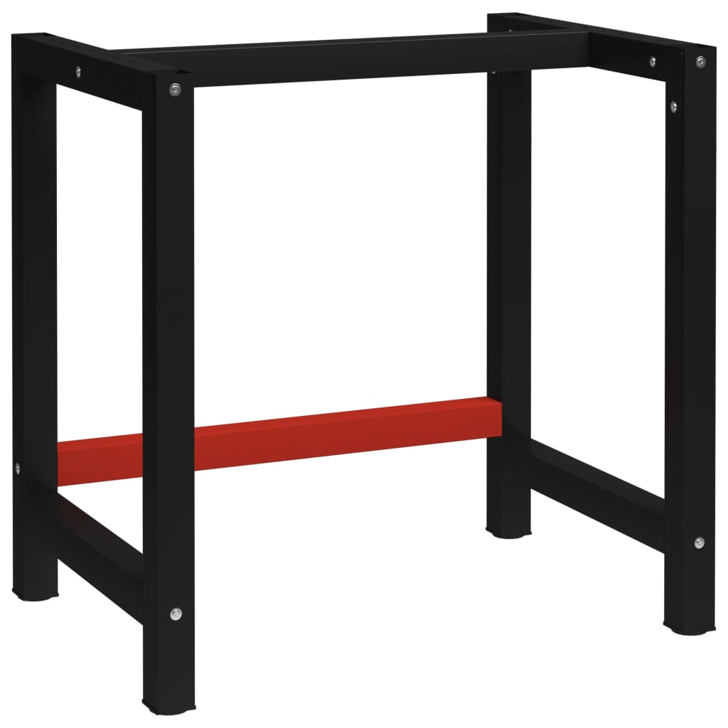 Work Bench Frame Metal 80x57x79 cm Black and Red - Brittle & Co
