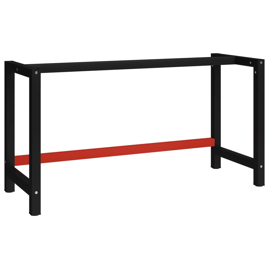 Work Bench Frame Metal 150x57x79 cm Black and Red - Discount Dealers