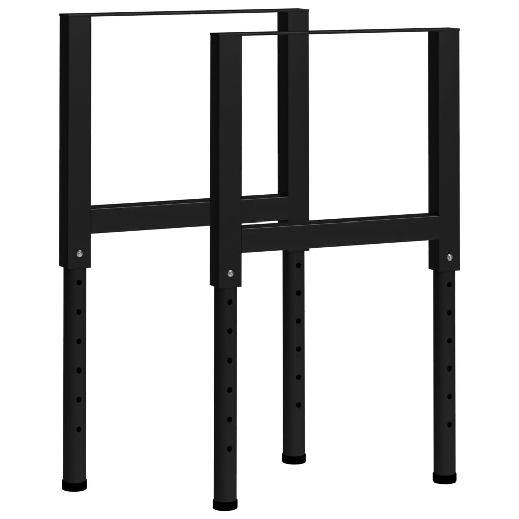 Adjustable Work Bench Frames 2 pcs Metal 55x(69-95.5) cm Black - Decor Base