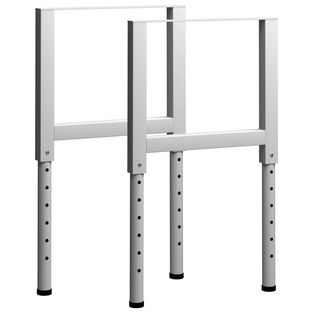 Adjustable Work Bench Frames 2 pcs Metal 55x(69-95.5) cm Grey - Merlin Deals