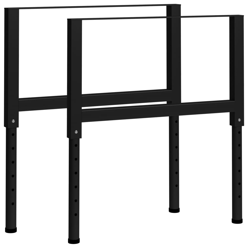 Adjustable Work Bench Frames 2 pcs Metal 85x(69-95.5) cm Black - Decor Base