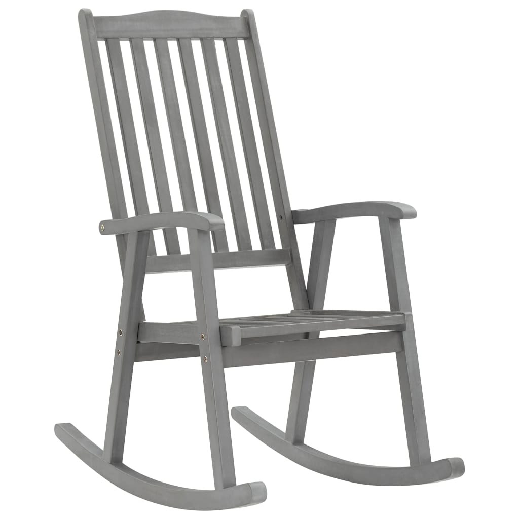 Rocking Chair Grey Solid Acacia Wood - Sid & Sam