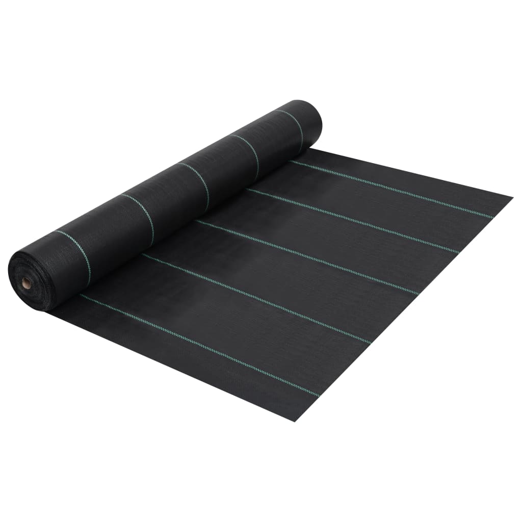 Weed & Root Control Mat Black 2x5 m PP - R and M Furniture