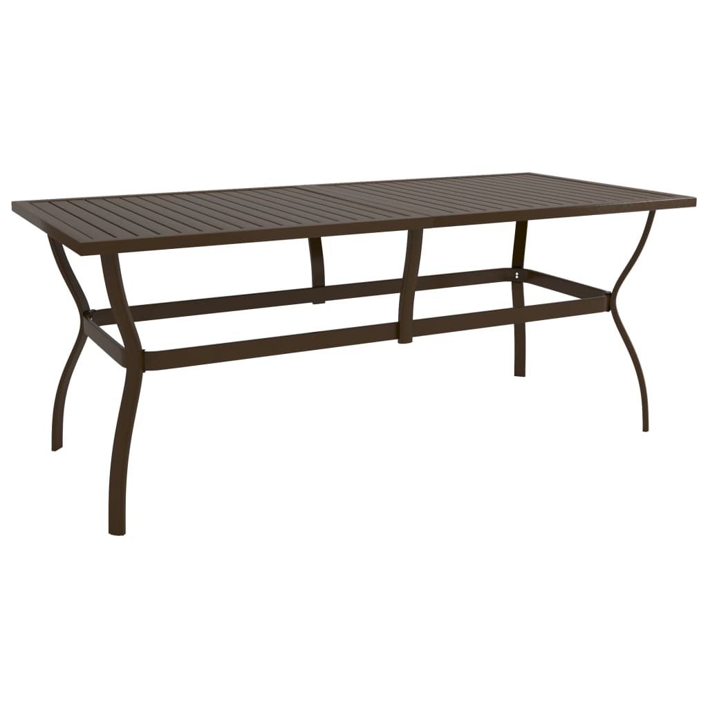 Garden Table Brown 190x80x72 cm Steel - Casper Homes
