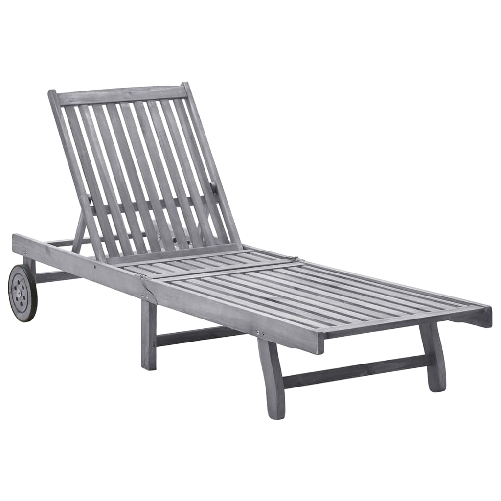 Sun Lounger Solid Acacia Wood - Sid & Sam