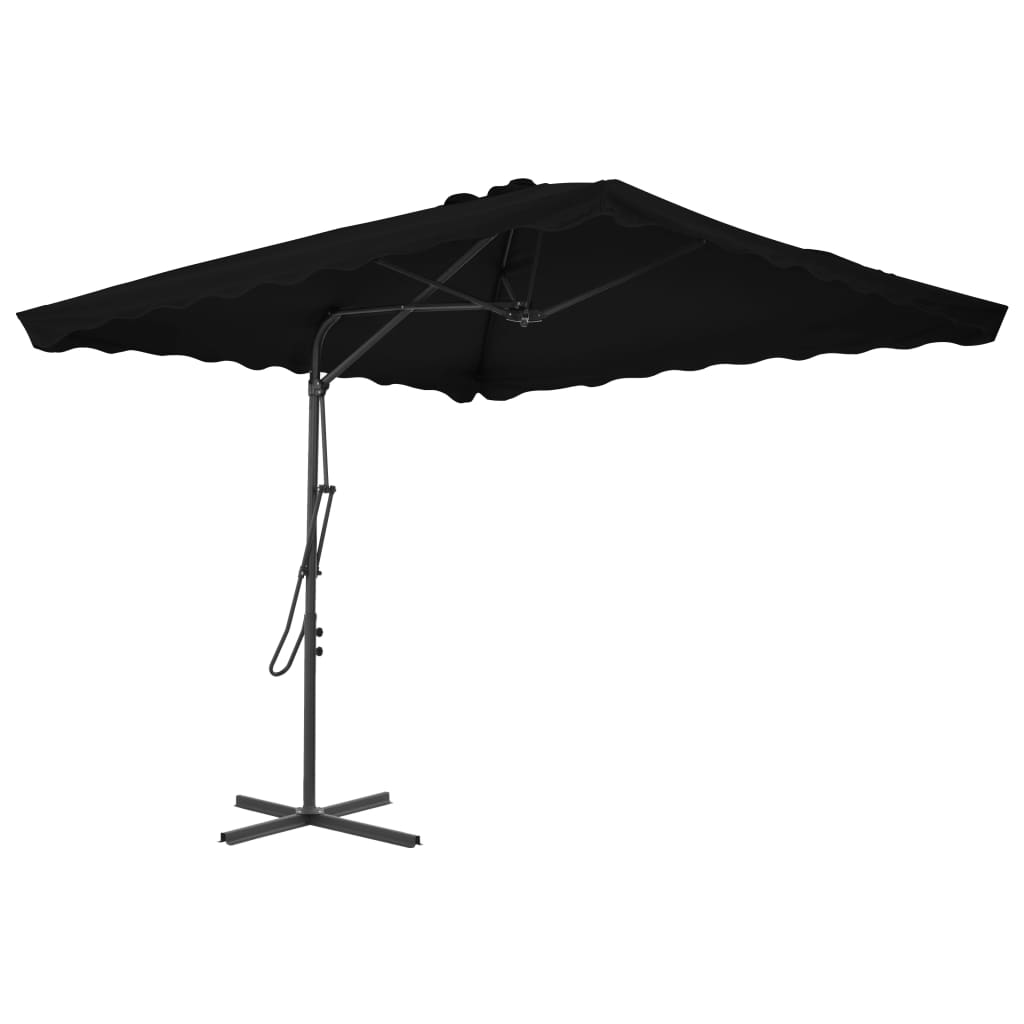 Outdoor Parasol with Steel Pole Black 250x250x230 cm - Brittle & Co