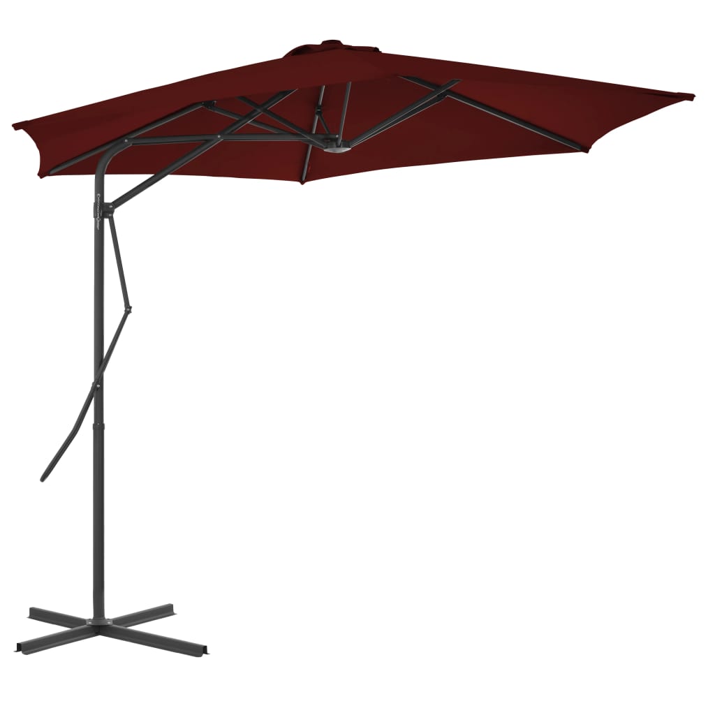 Outdoor Parasol with Steel Pole Bordeaux Red 300x230 cm - Casper Homes