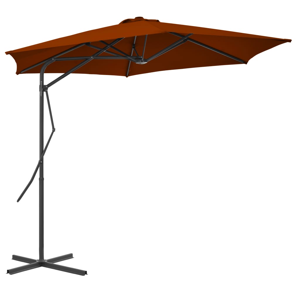 Outdoor Parasol with Steel Pole Terracotta 300x230 cm - All Things Good