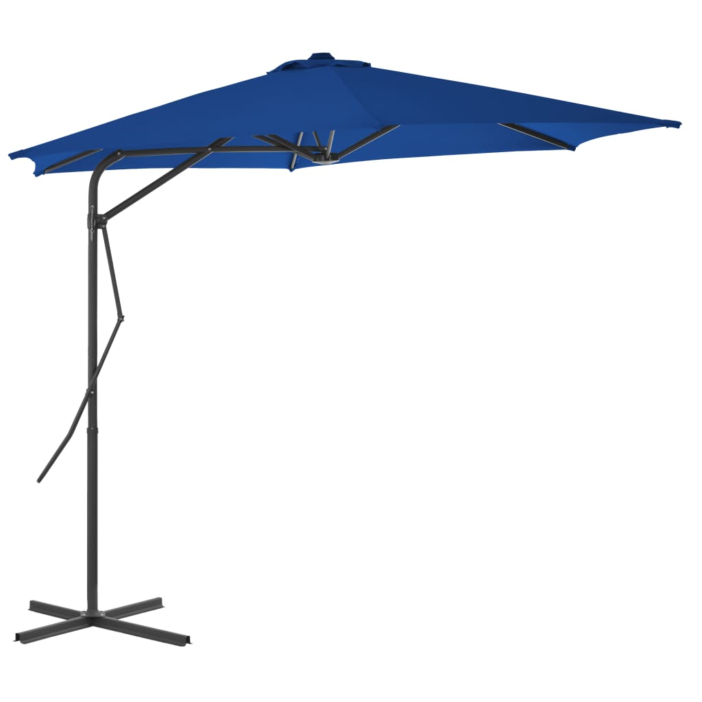 Outdoor Parasol with Steel Pole Blue 300x230 cm - Tyrell & Tyrell