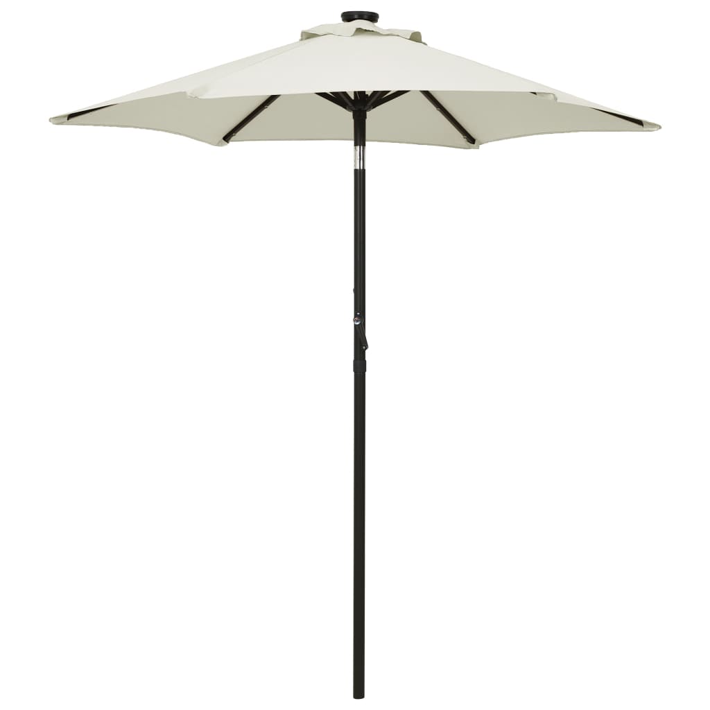 Parasol with LED Lights Sand 200x211 cm Aluminium - Design Hut