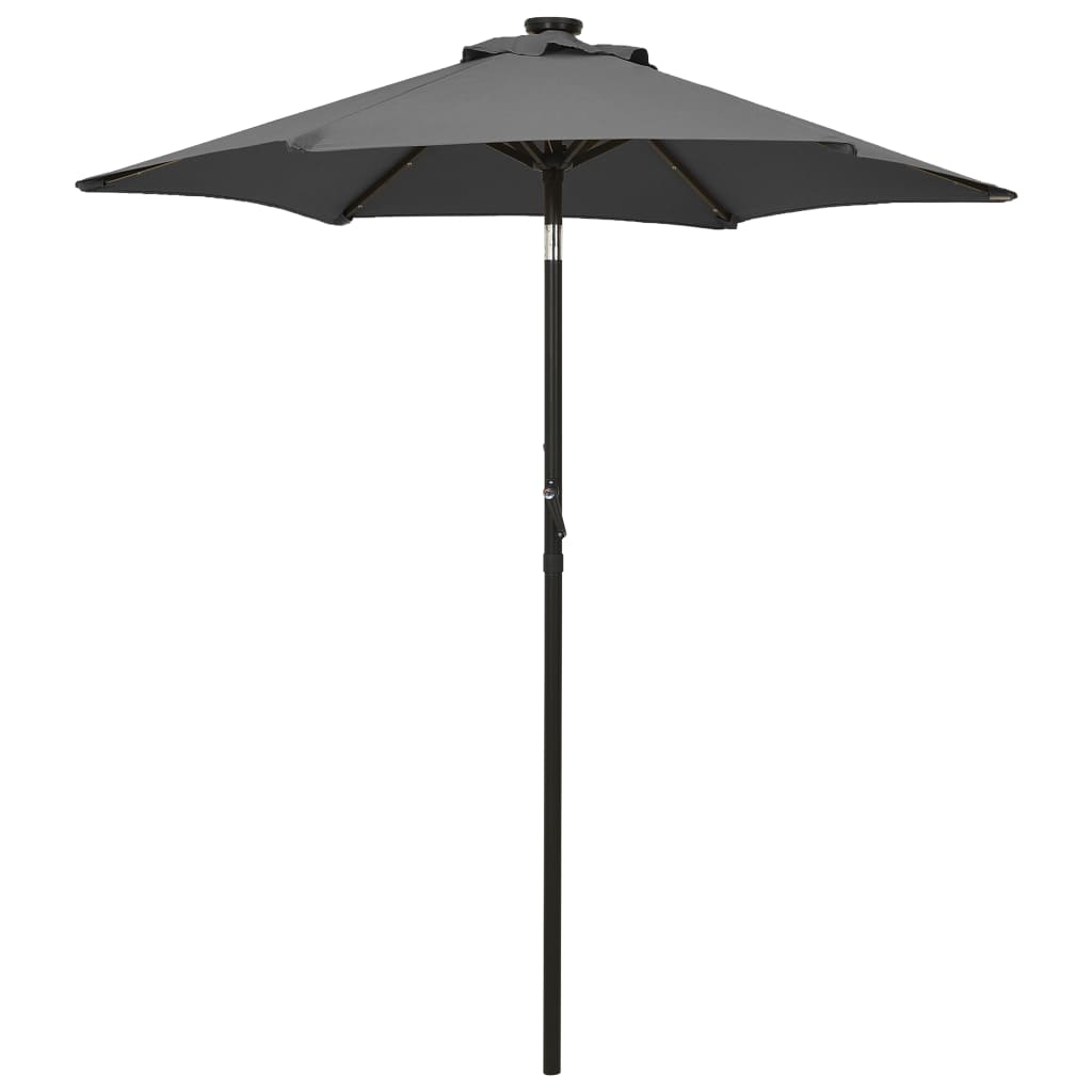 Parasol with LED Lights Anthracite 200x211 cm Aluminium - The Home Maker
