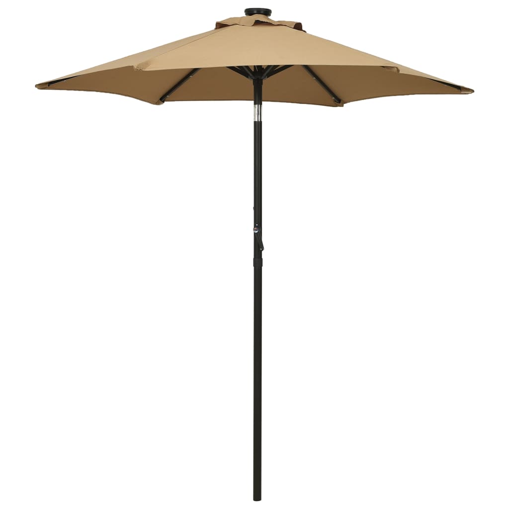 Parasol with LED Lights Taupe 200x211 cm Aluminium - Style and Chic