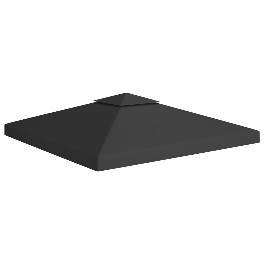 2-Tier Gazebo Top Cover 310 g/m2 3x3 m Black - Tyrell & Tyrell