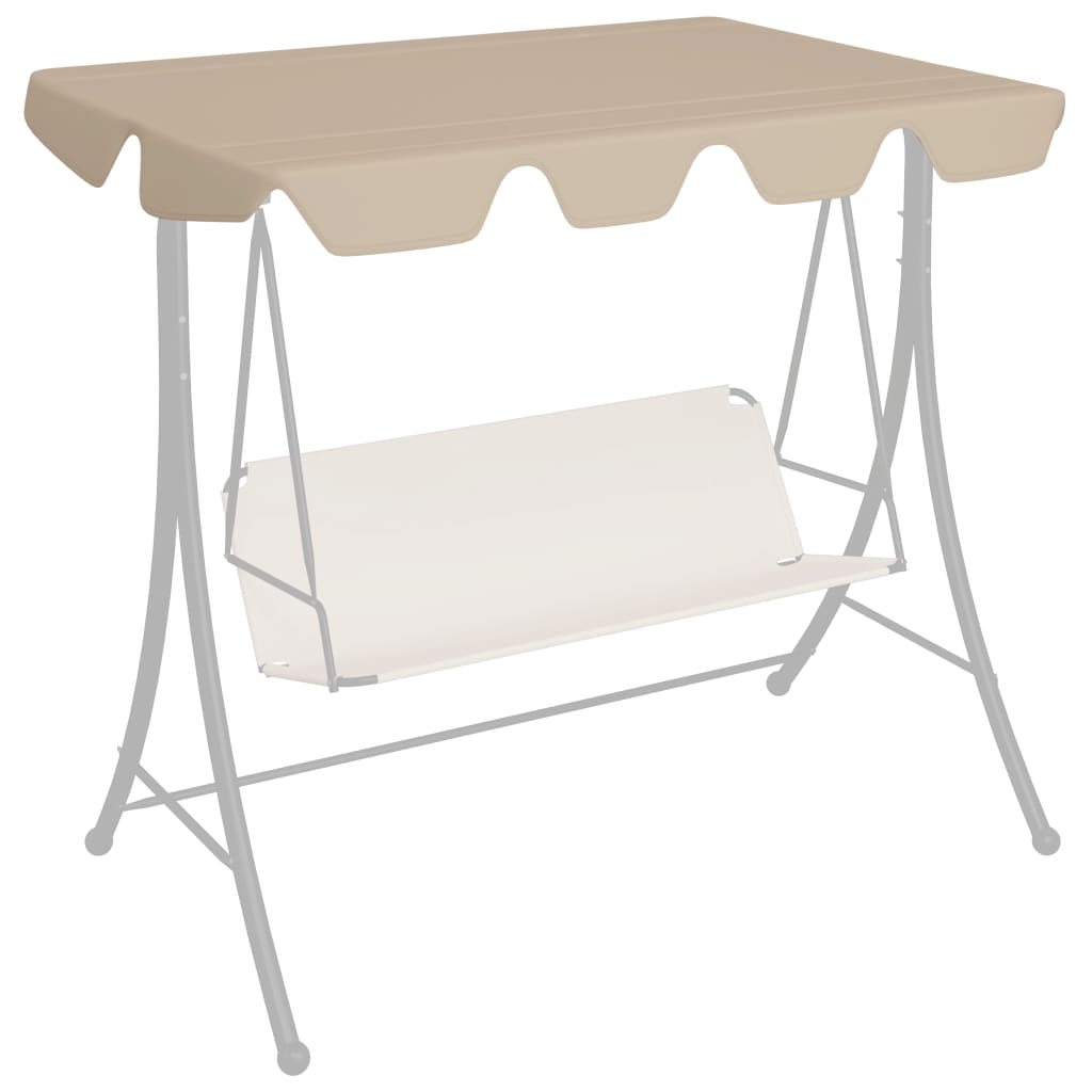 Replacement Canopy for Garden Swing Beige 188/168x145/110 cm - Unbeatable Bargains