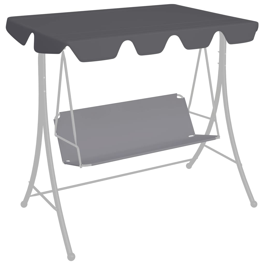 Replacement Canopy for Garden Swing Anthracite 188/168x145/110cm - Unbeatable Bargains