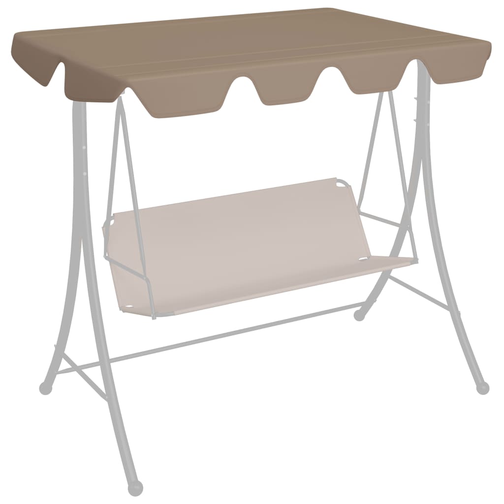 Replacement Canopy for Garden Swing Taupe 188/168x145/110 cm - Design Hut