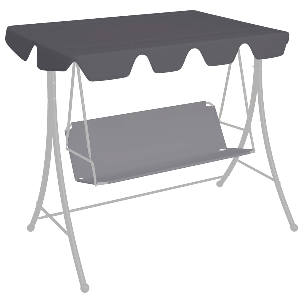 Replacement Canopy for Garden Swing Anthracite 150/130x105/70cm - Unbeatable Bargains
