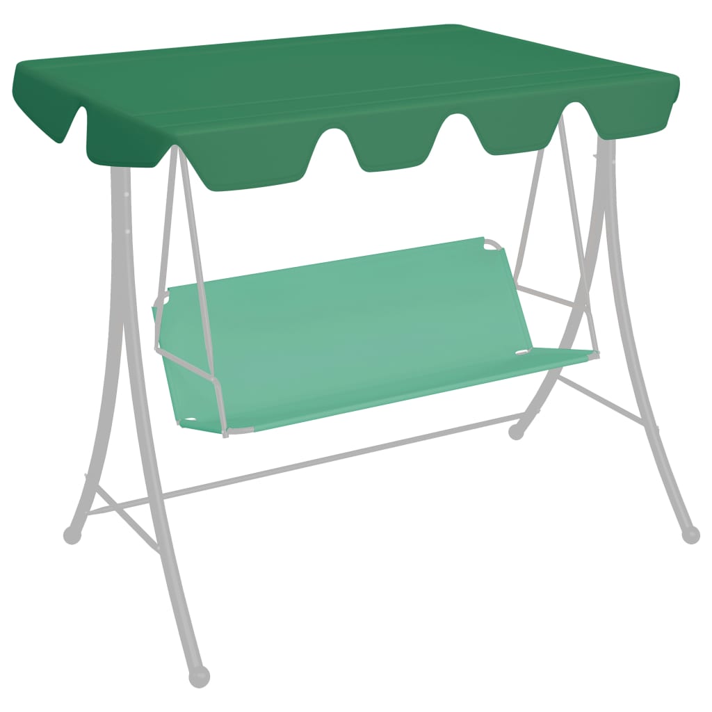Replacement Canopy for Garden Swing Green 150/130x105/70 cm - Sid & Sam