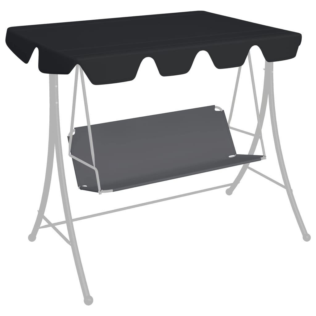 Replacement Canopy for Garden Swing Black 150/130x105/70 cm - R and M Furniture