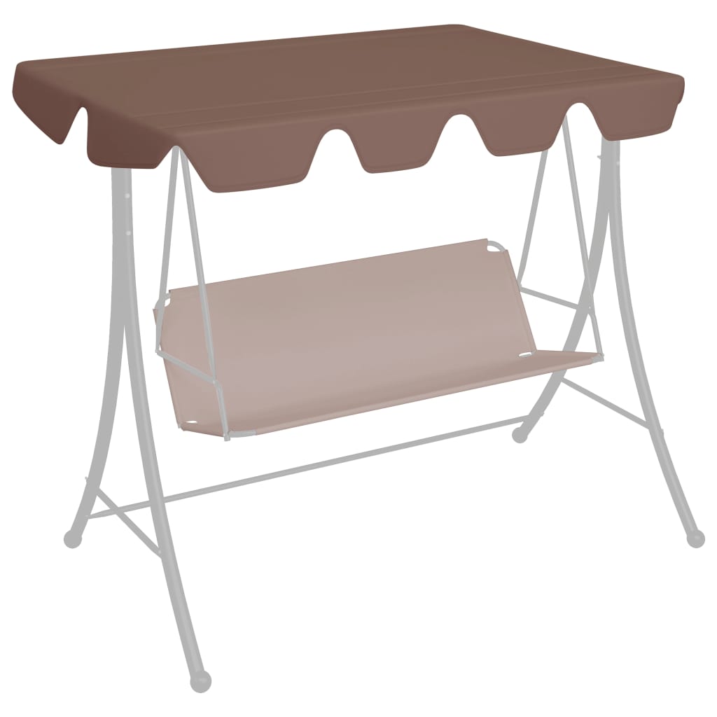 Replacement Canopy for Garden Swing Brown 150/130x105/70 cm - Unbeatable Bargains