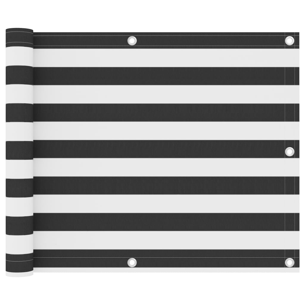 Balcony Screen Anthracite and White 75x300 cm Oxford Fabric - Unbeatable Bargains