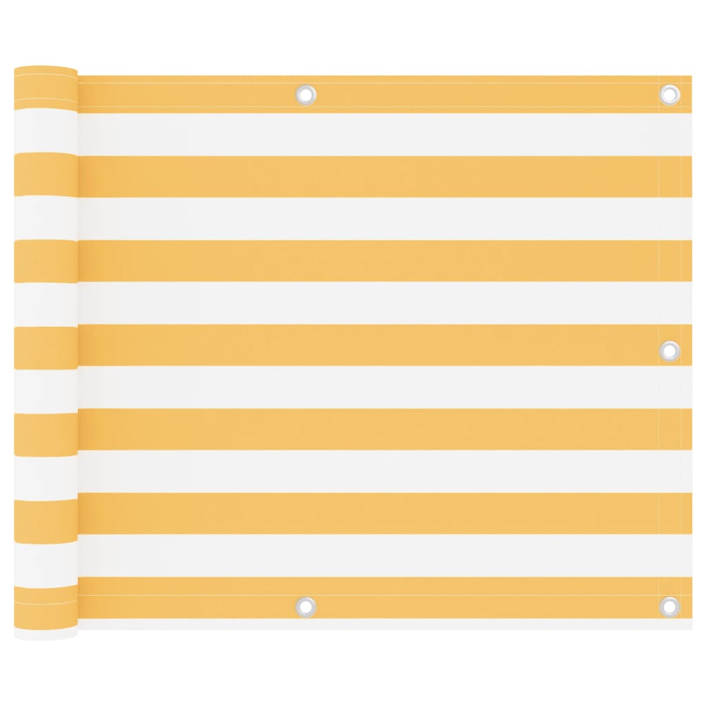 Balcony Screen White and Yellow 75x500 cm Oxford Fabric - Design Hut