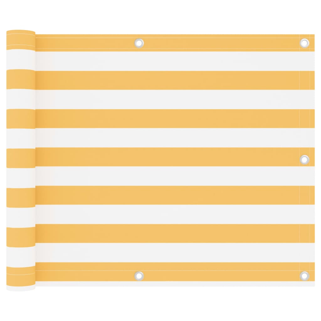 Balcony Screen White and Yellow 75x600 cm Oxford Fabric - R and M Furniture
