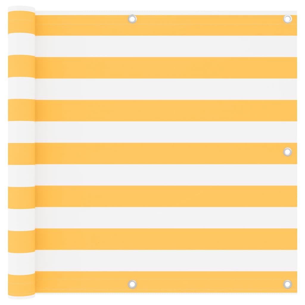 Balcony Screen White and Yellow 90x400 cm Oxford Fabric - Decor Base