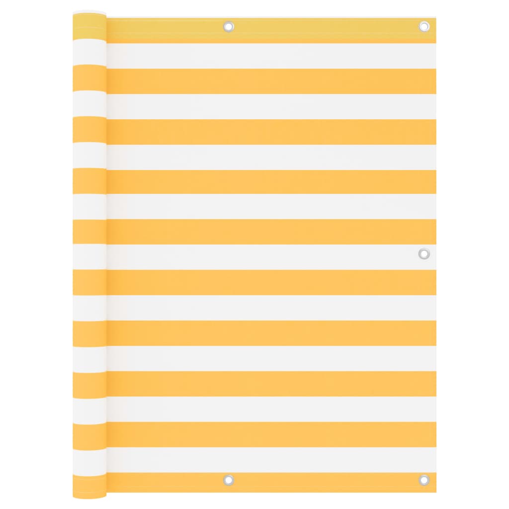 Balcony Screen White and Yellow 120x400 cm Oxford Fabric - Design Hut