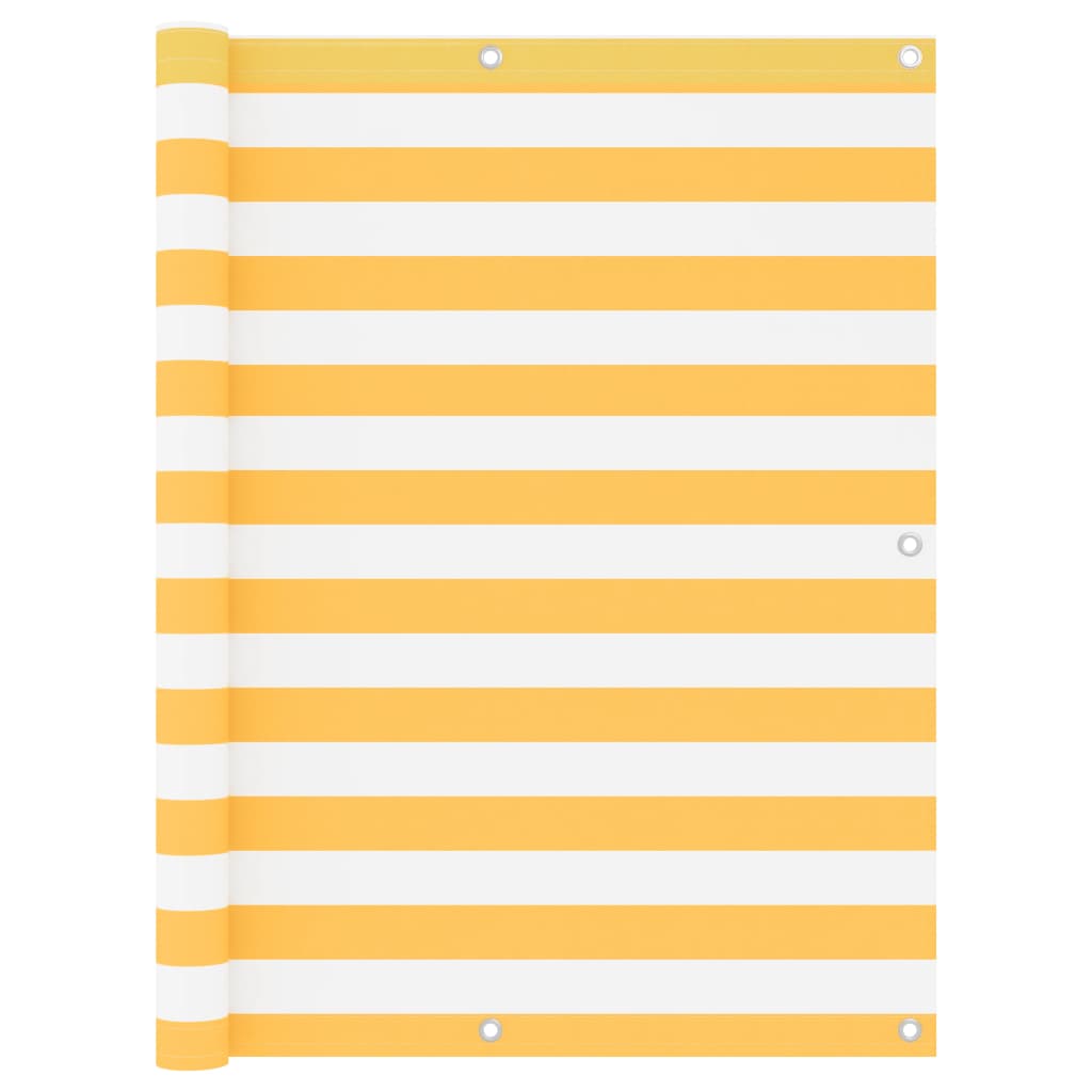 Balcony Screen White and Yellow 120x500 cm Oxford Fabric - Unbeatable Bargains