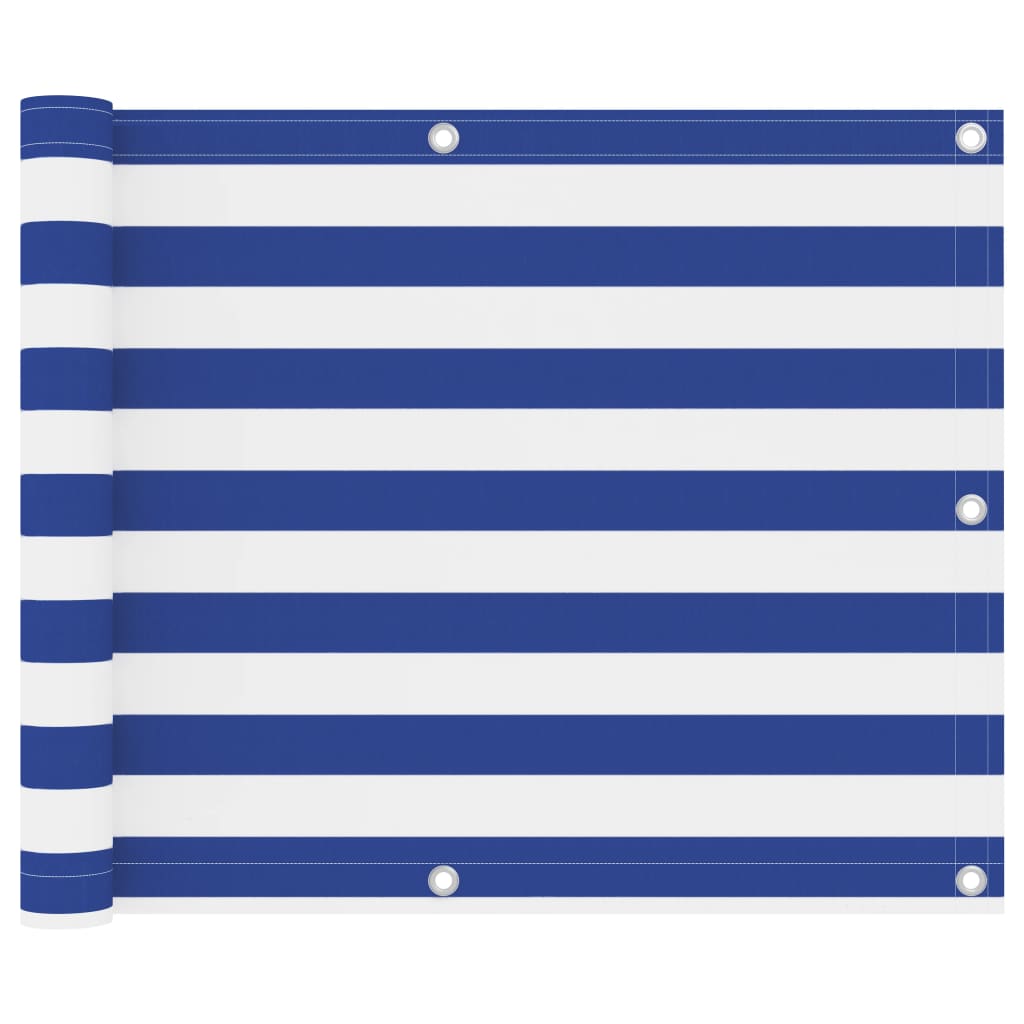 Balcony Screen White and Blue 75x400 cm Oxford Fabric - The Home Maker