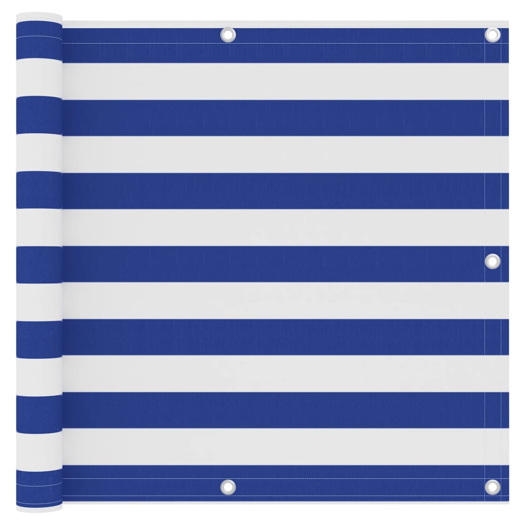 Balcony Screen White and Blue 90x300 cm Oxford Fabric - Design Hut