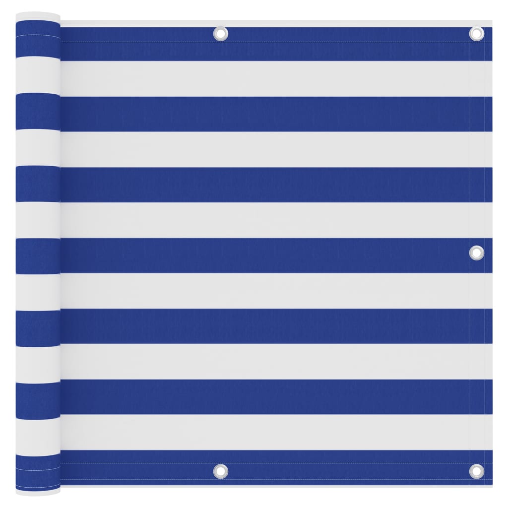 Balcony Screen White and Blue 90x600 cm Oxford Fabric - Unbeatable Bargains
