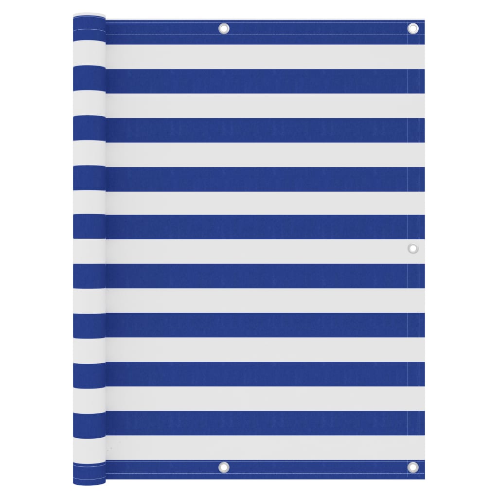 Balcony Screen White and Blue 120x400 cm Oxford Fabric - Design Hut