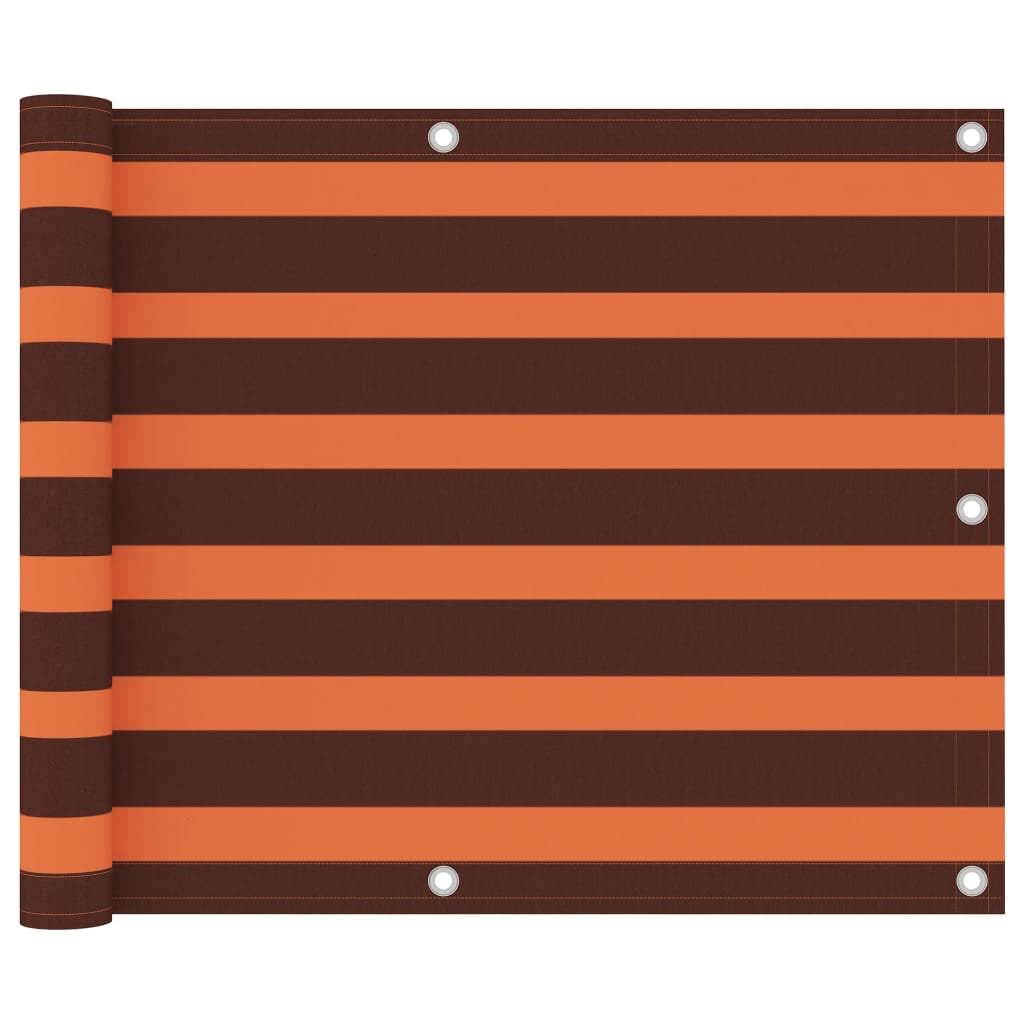 Balcony Screen Orange and Brown 75x600 cm Oxford Fabric - Unbeatable Bargains