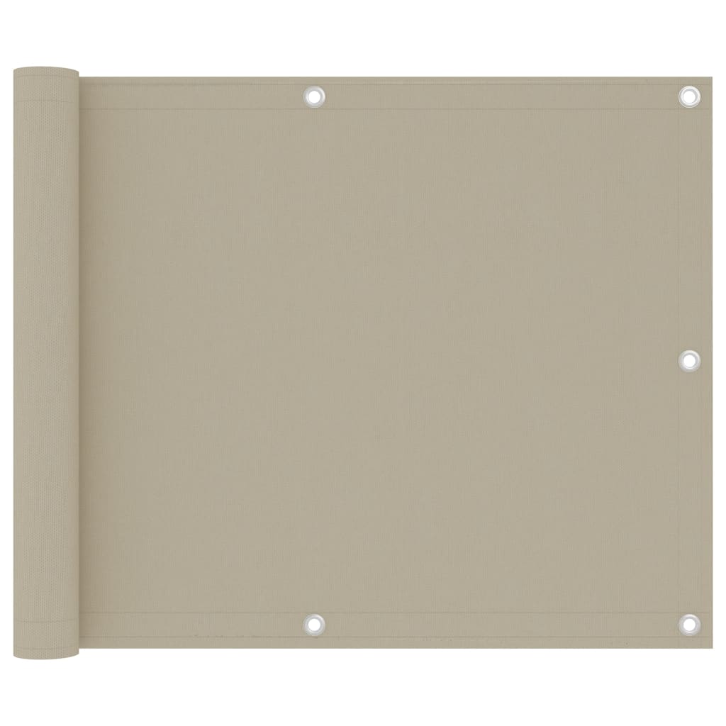 Balcony Screen Beige 75x500 cm Oxford Fabric - Merkel Designers