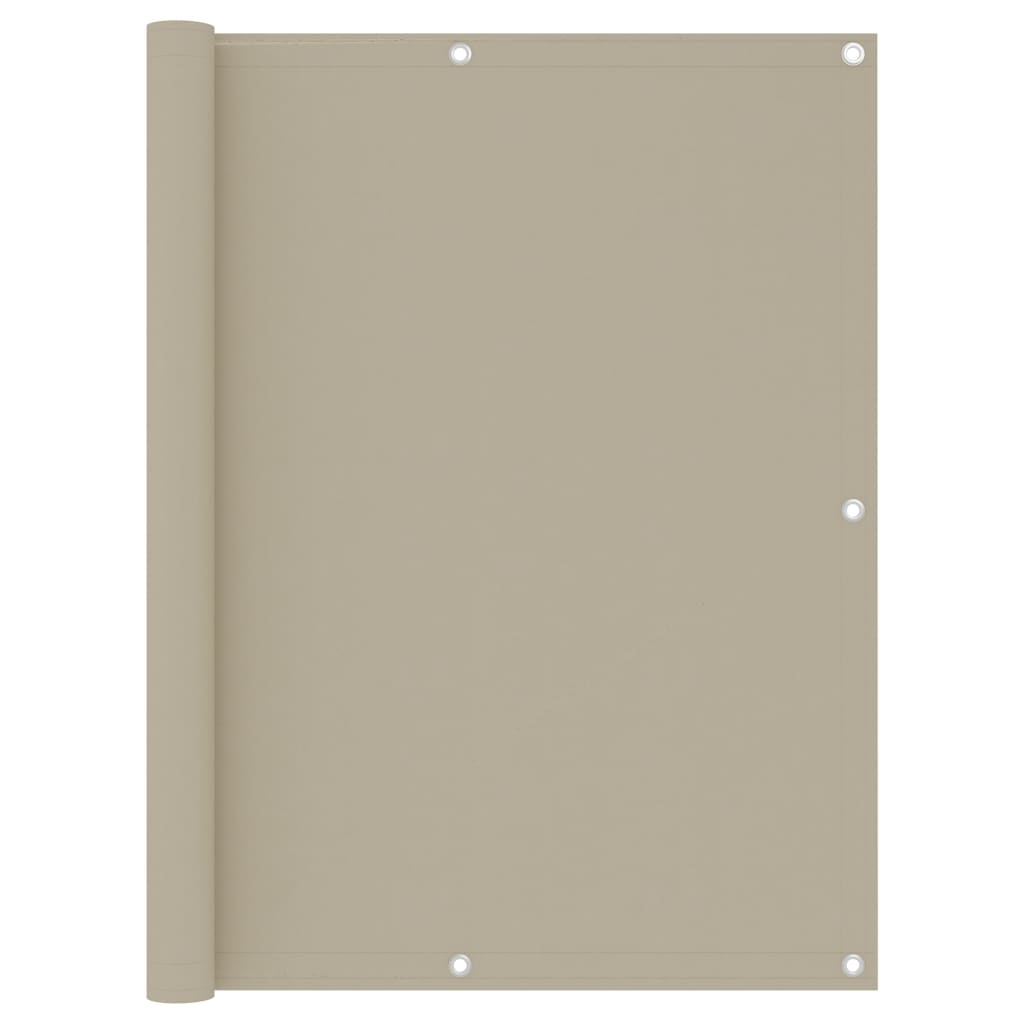 Balcony Screen Beige 120x600 cm Oxford Fabric - Decor Base