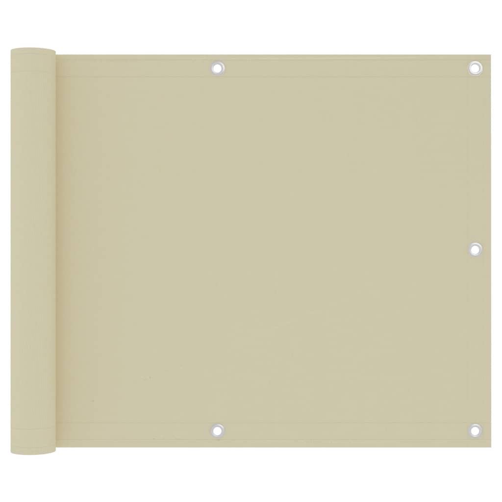 Balcony Screen Cream 75x300 cm Oxford Fabric - R and M Furniture