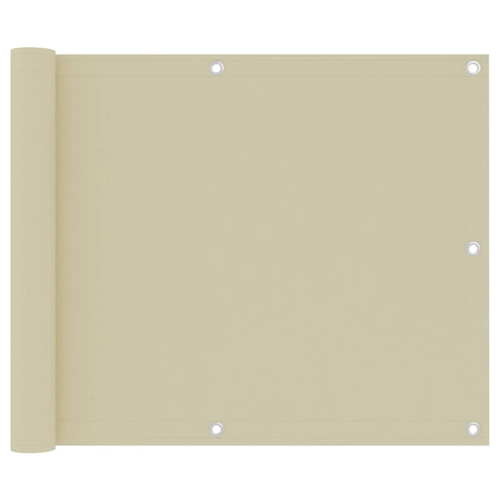 Balcony Screen Cream 75x500 cm Oxford Fabric - Unbeatable Bargains