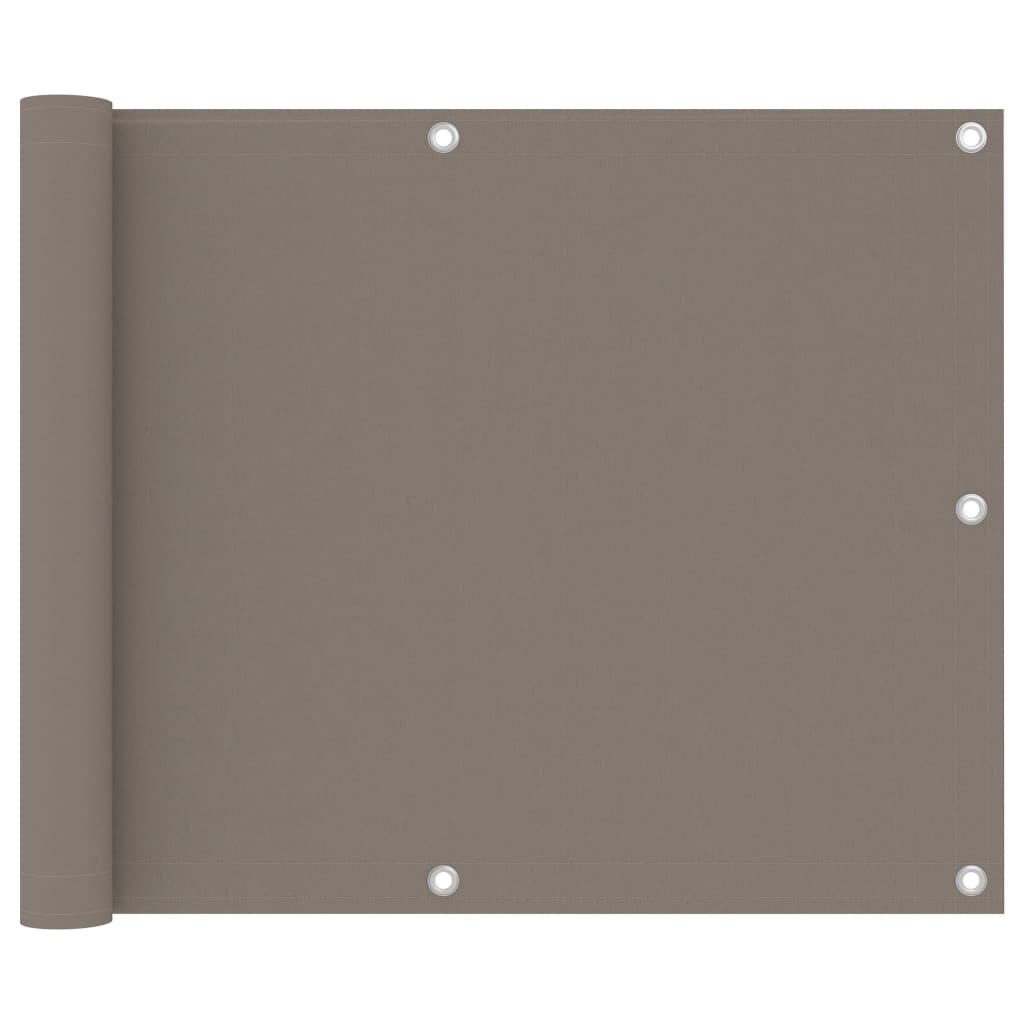 Balcony Screen Taupe 75x600 cm Oxford Fabric - Decor Base