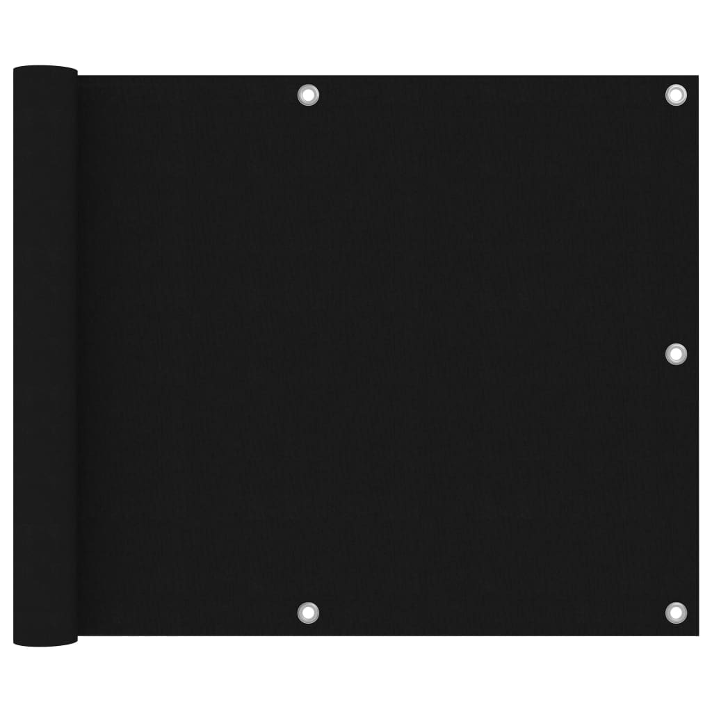 Balcony Screen Black 75x500 cm Oxford Fabric - Unbeatable Bargains