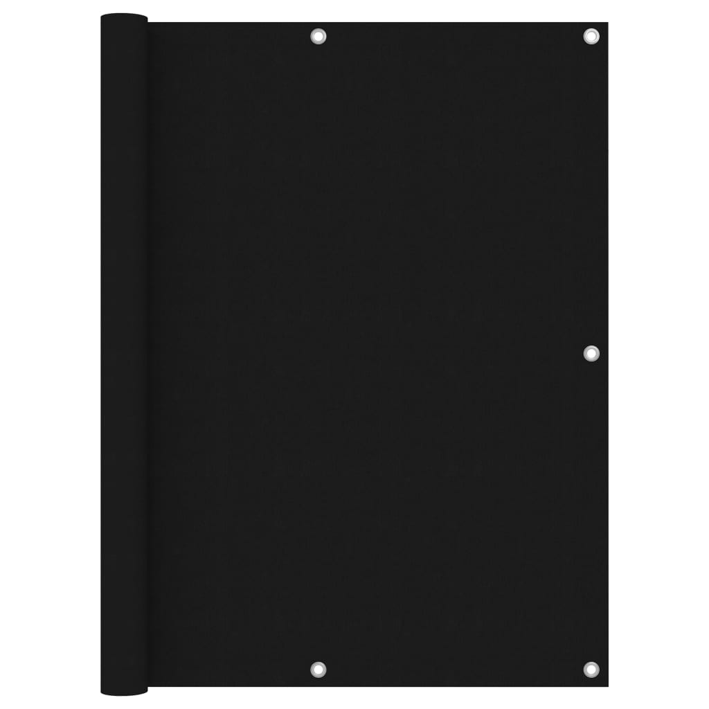 Balcony Screen Black 120x600 cm Oxford Fabric - The Home Maker