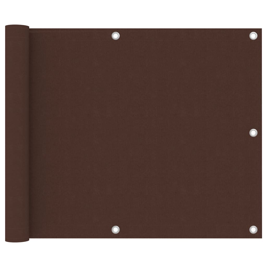 Balcony Screen Brown 75x500 cm Oxford Fabric - Unbeatable Bargains